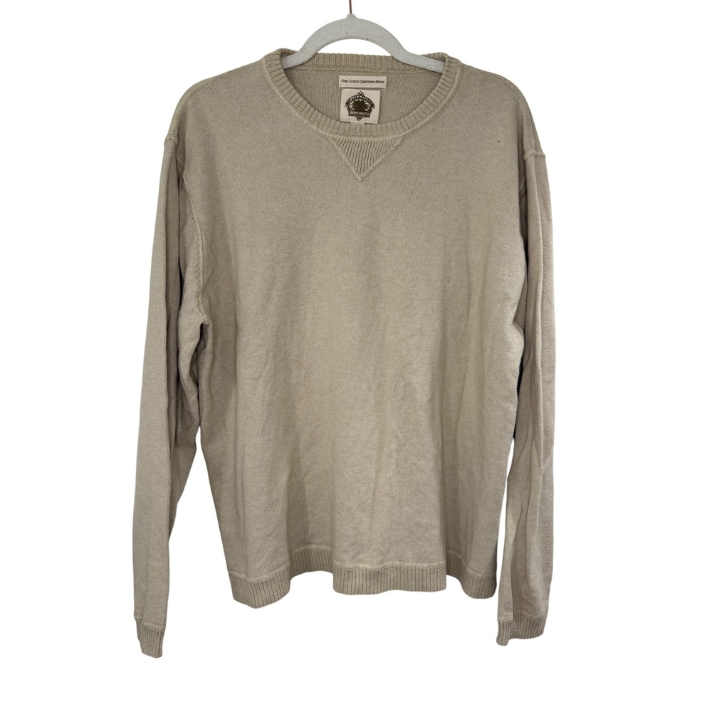Paradise Collection Sweater Mens XL Beige Excellent Cotton Cashmere Crewneck